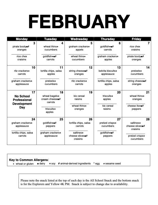 snack calendars